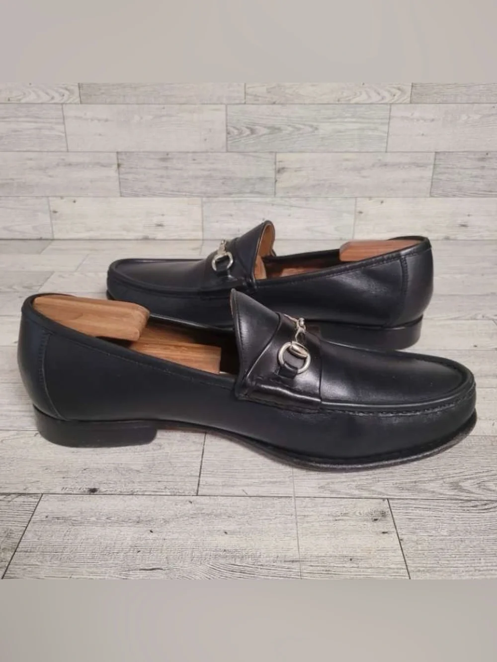 Men's Allen Edmonds Verona Black Leather Horse Bit Loafers Size 10 Italy Made
